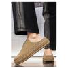 Mens Closed Toe Platform Half Slippers Thick Sole Height Increasing Casual Outdoor Slip On Lazy Slippers