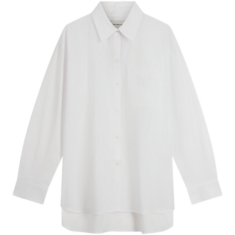 

Calvin Klein Casual Commuter Embroidered Loose Fit Long Sleeve Shirt Women shirts 47B119G XS