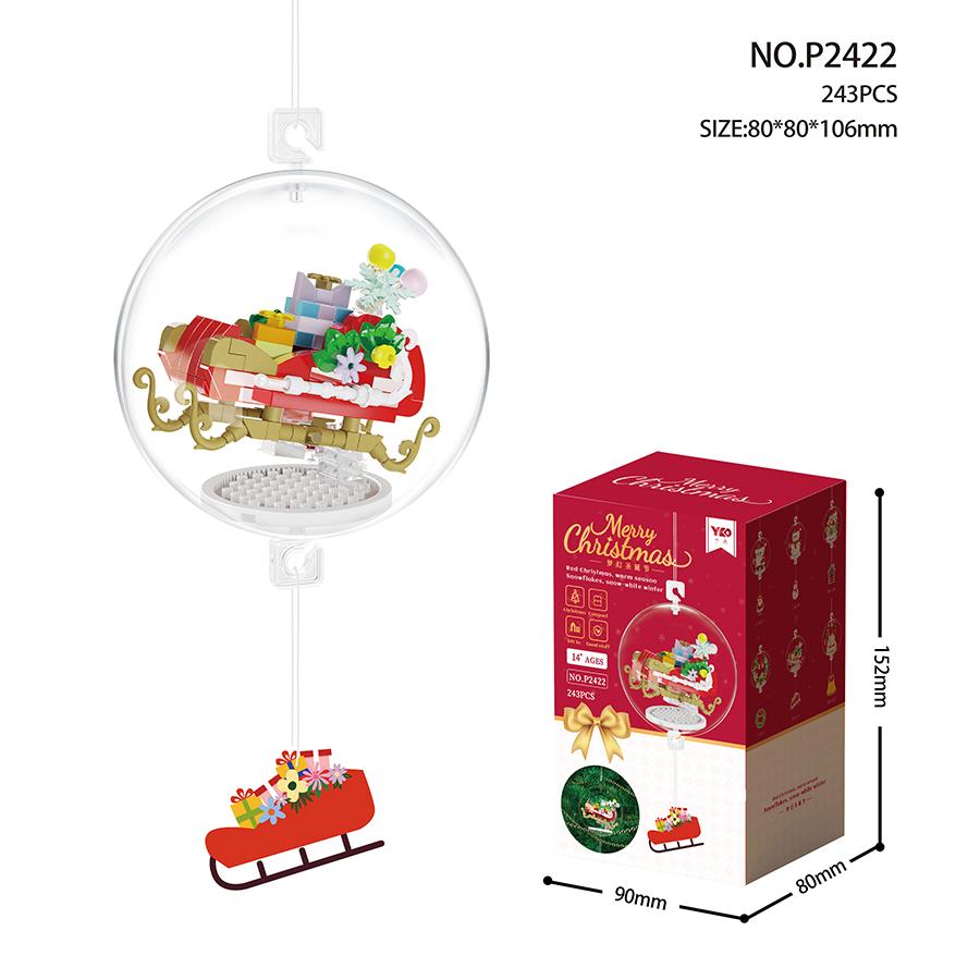 Non-Toxic Christmas Pendant Ball Building Blocks Mini Bricks Bell Snowman Santa Claus Christmas Tree Decorations For Home Christmas Gifts