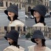 Summer Bucket Hat For Women Outdoor Foldable Fisherman Cap Solid Color Cotton Girls Panama Beach Sun Hat