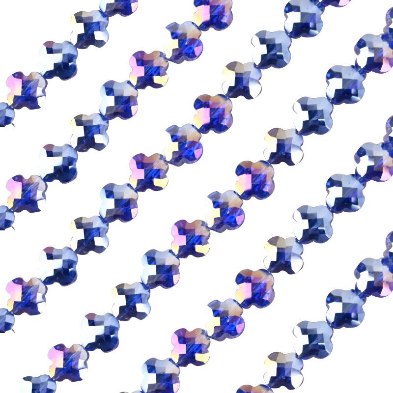 Electroplated Four-Leaf Clover Sherpa Beaded Jewelry Accessories for DIY Necklaces