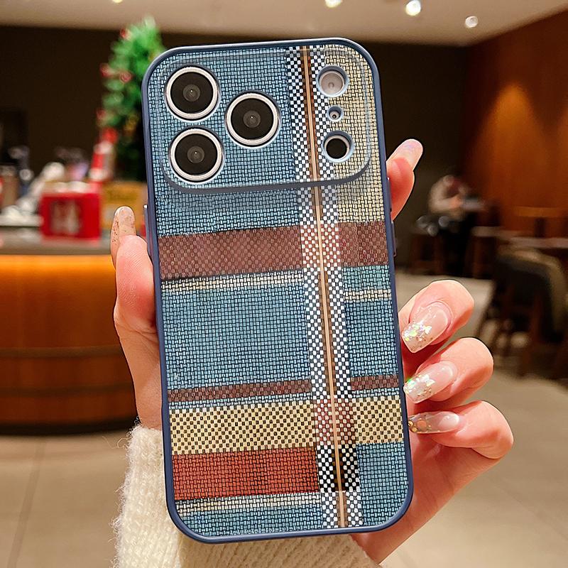 Luxury Cloth Texture Case For iPhone 17 Pro Max Funda iPhone 16 15 14 13 Pro Max Magnetic For Magsafe Hybrid TPU+PC Matte Cover iPhone 14 Pro Max