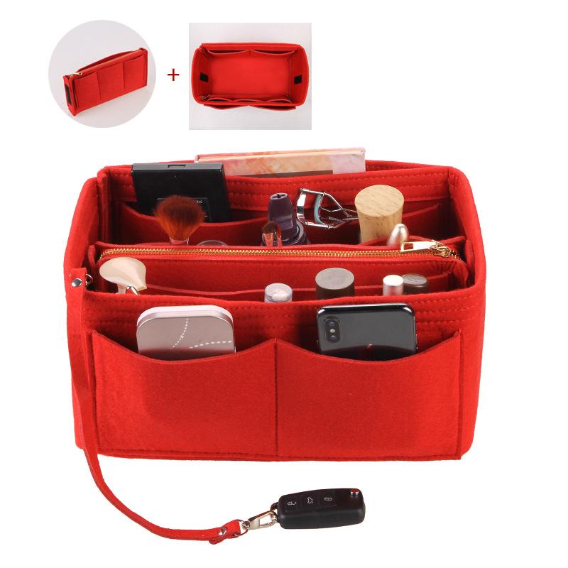 Dámská multifunkční přeshraniční plstěná kosmetická a úložná taška