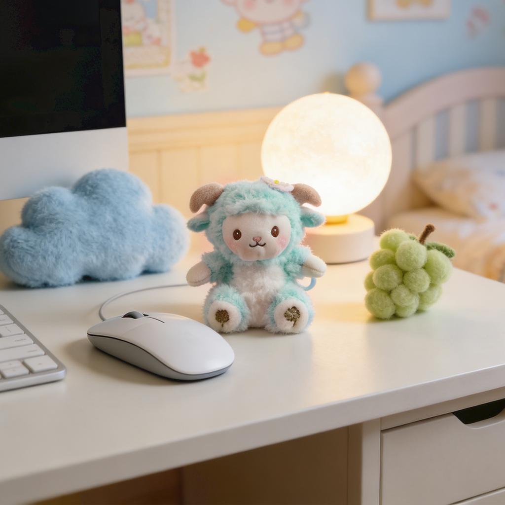 Soft Plush Toy Stuffed Animal Cartoon Sheep Doll with Floral Dress and Embroidered Details for Kids and Collectors