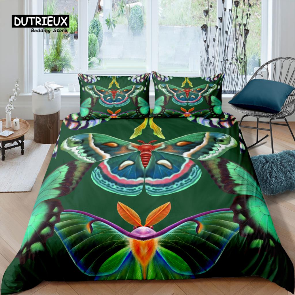 

Home Living Luxury 3D Butterfly Print Bedding Set Bohemia Duvet Cover Pillowcase Queen and King EU/US/AU Size Polyester Bedding EU single(135x200cm)