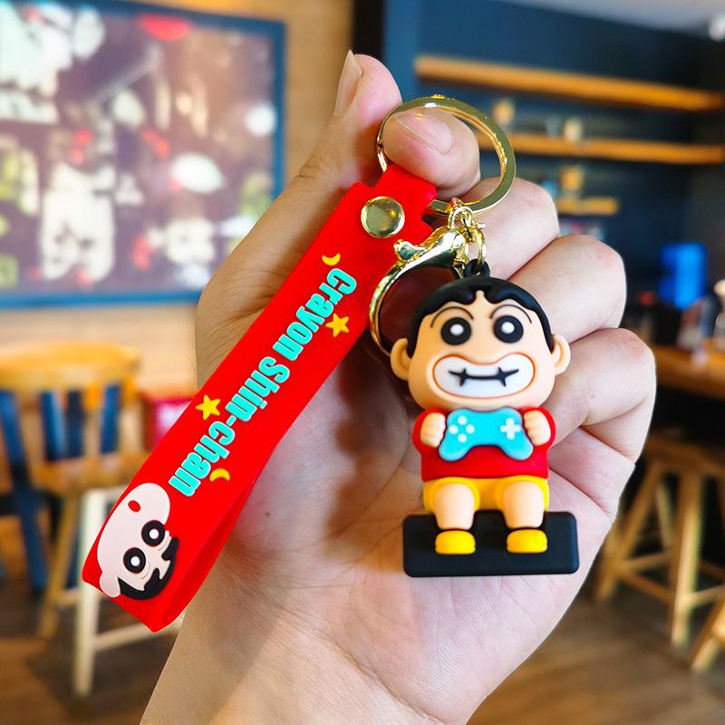 Crayon Shinchan Keychain Shinchan Key Ring Basketball Wall Sticker Cartoon Merchandise Shinchan's Daily Gift Y2k Fashion Toys