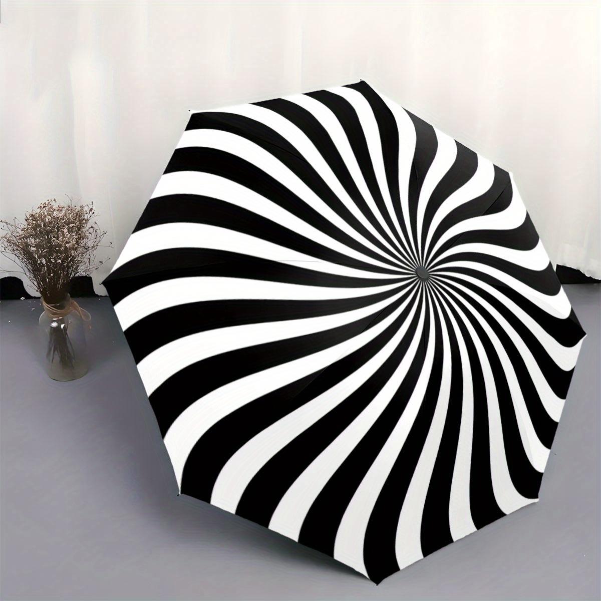 

[Christmas Gift] Automatic Open/Close Umbrella with One-Touch Button - Compact Folding Umbrella, Spiral Optical Illusion Desig