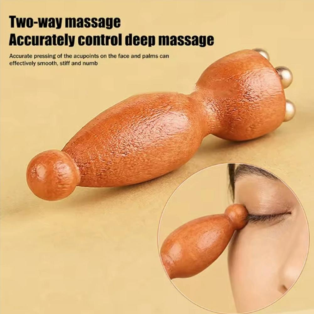 Lotus Seedpod Brass & Rosewood Facial Gua Sha Tool Eye Relaxation Spot Meridians Acupoint Massage Handheld Eye Skin Care