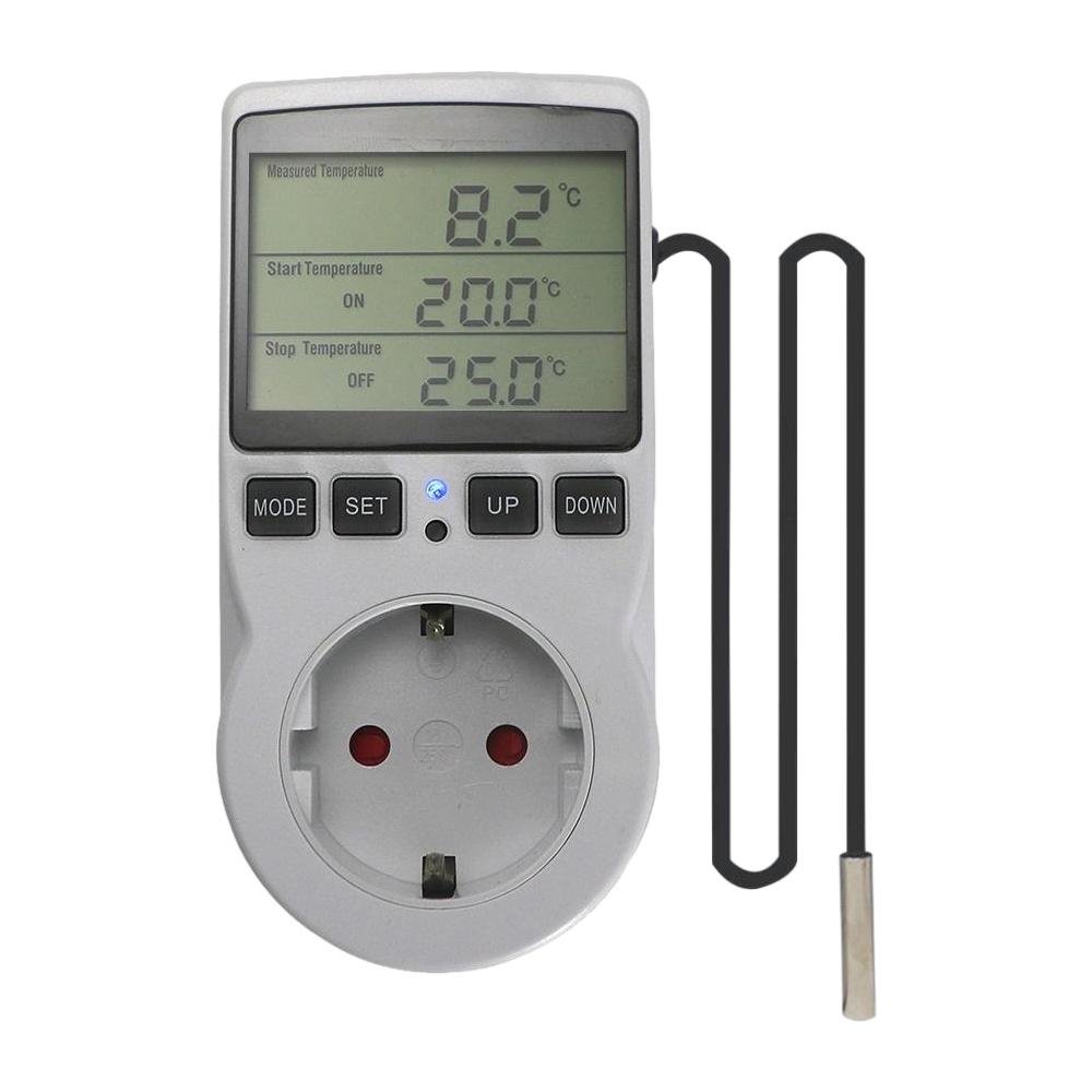 Гнездо термостата, цифровой регулятор температуры с датчиком таймера для инкубатора, коврик с подогревом пола, коврик EU серый