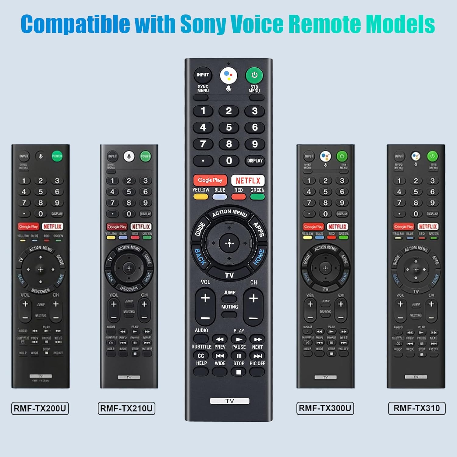 Replacement for Sony Bravia TV Remote with Voice Control, for Sony RMF-TX300U 4K Smart HDTV XBR-49X800E XBR-55X800E XBR-55X850D XBR-65X850E
