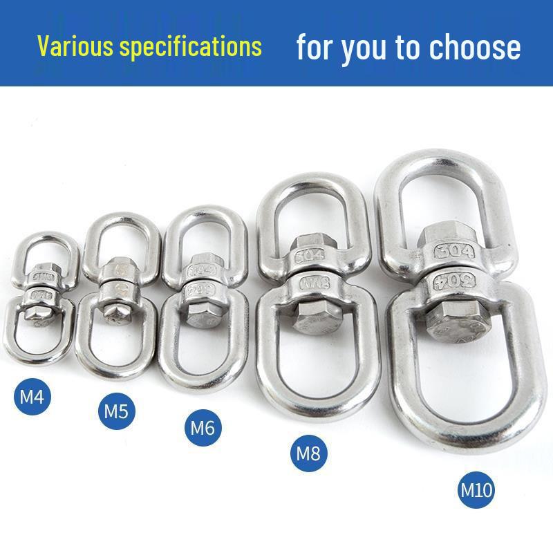 304 Stainless Steel Swivel Chain Shackle for Dog Chains and Connectors (M4, M5, M6, M8).