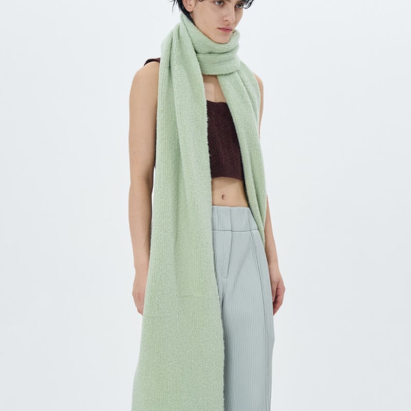 ETCH LOOP YARN WOOL MUFFLER(MINT)