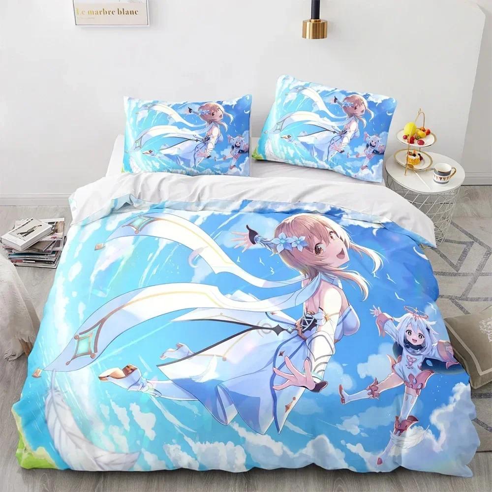 Anime Genshin Impact Beding Set For Bedrom Soft Modern Bedspreads Comefortable Children Kids Soft Duvet Cover Comfortable Quilt Cover And Pilowcase