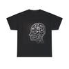 Unisex Adult T Shirt Art Deco Mechanical Mind Silhouette Steampunk Gears Black