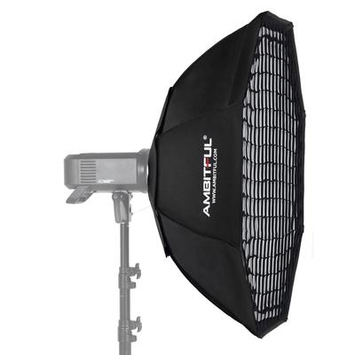 AMBITFUL 95CM Softbox Honeycomb Grid Softbox Oktagonal Box Kompatibel med Bowens Mount Lights for Strobe Studio Portrett Produktfotografering