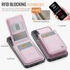 For Samsung Galaxy S25 Edge Leather Back Cover Compatible with MagSafe JEEHOOD J06 Phone Case with Card Bag RFID Blocking