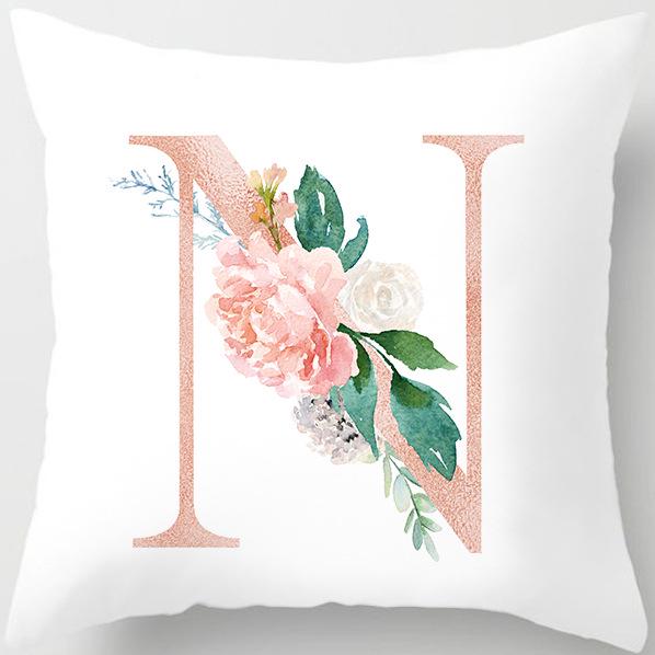 New Fashion 26 English Letter Pattern Cushion Cover Home Fabric Sofa Modern Style Pillow Cover