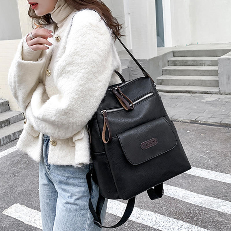 Shoulder Bag PU Soft Leather Texture Women's Bag Large Capacity Simple Travel Bag Fashion Commuter Bag