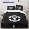 Glänzendes MUFC Karten Bettwäsche Steppbett Set Bettbezug Kissenbezug Heimdekoration Geburtstagsgeschenk (1 Bettbezug + 2 Kissenbezüge, ohne Füllung)