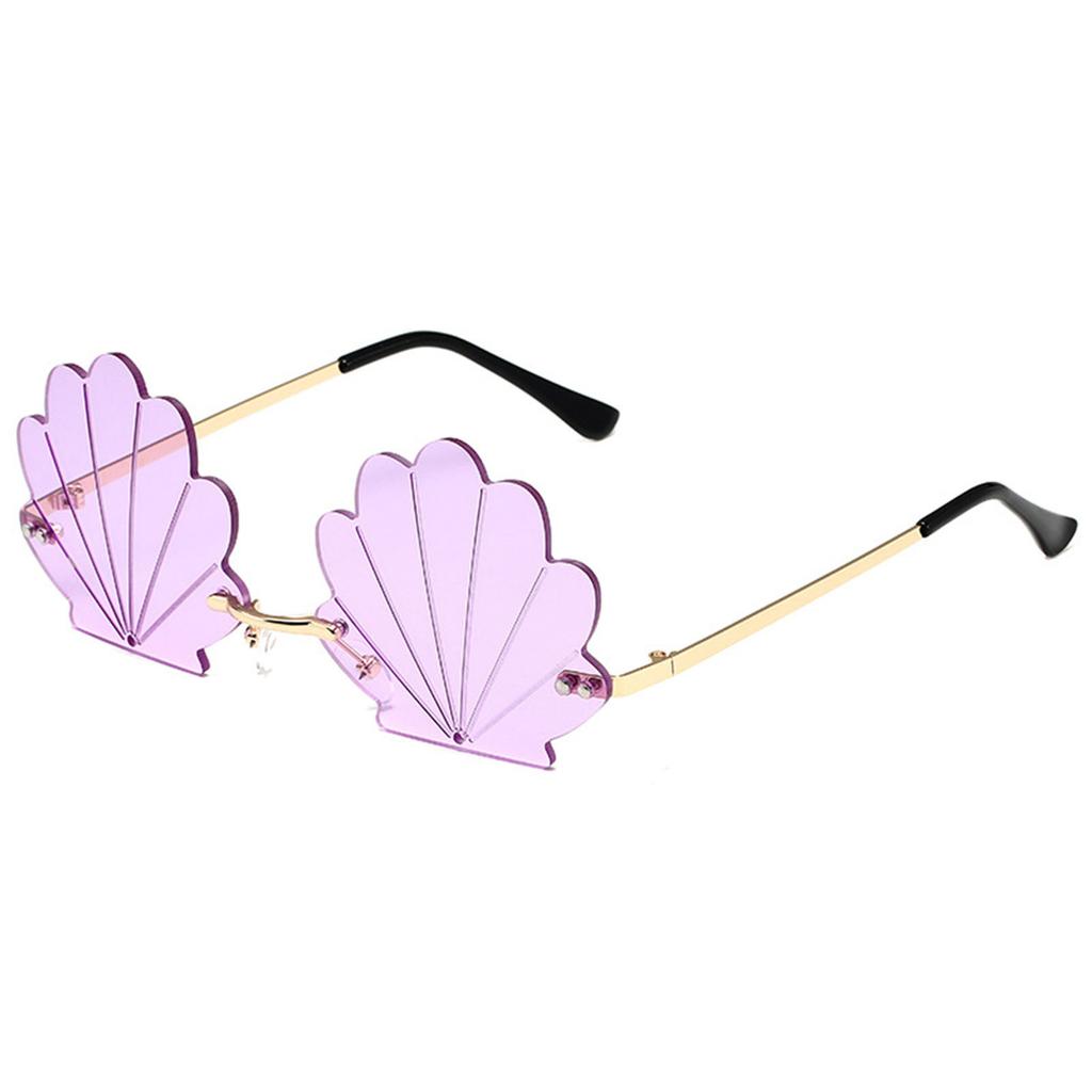 Popular Rimless Shell Sunglasses for Parties and Music Festivals with Bright Color Great for Fashionable Women Wear