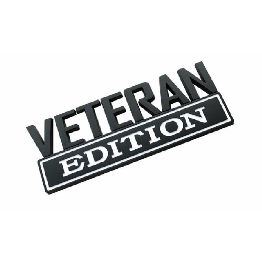 1x VETERAN Edition Decals Car Sticker 3D Raised Letter Emblem Black White