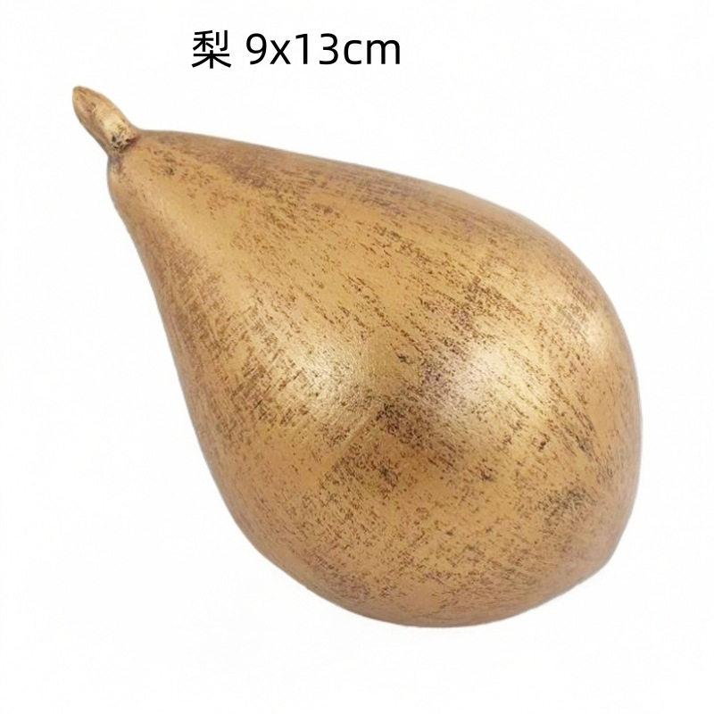 

Golden Apple Resin Handicrafts Simulated Fruits Bronze-colored Pears Set Pieces Photography Living Room Decorative Accessories