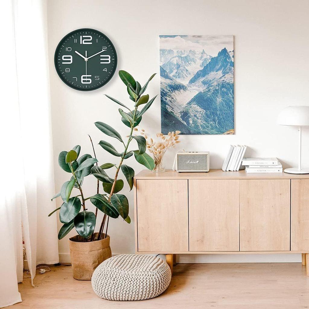 Wall Clock 12" Silent Quartz Decorative Latest Wall Clock Non-Ticking Classic Clock Battery Operated Round Easy To Read