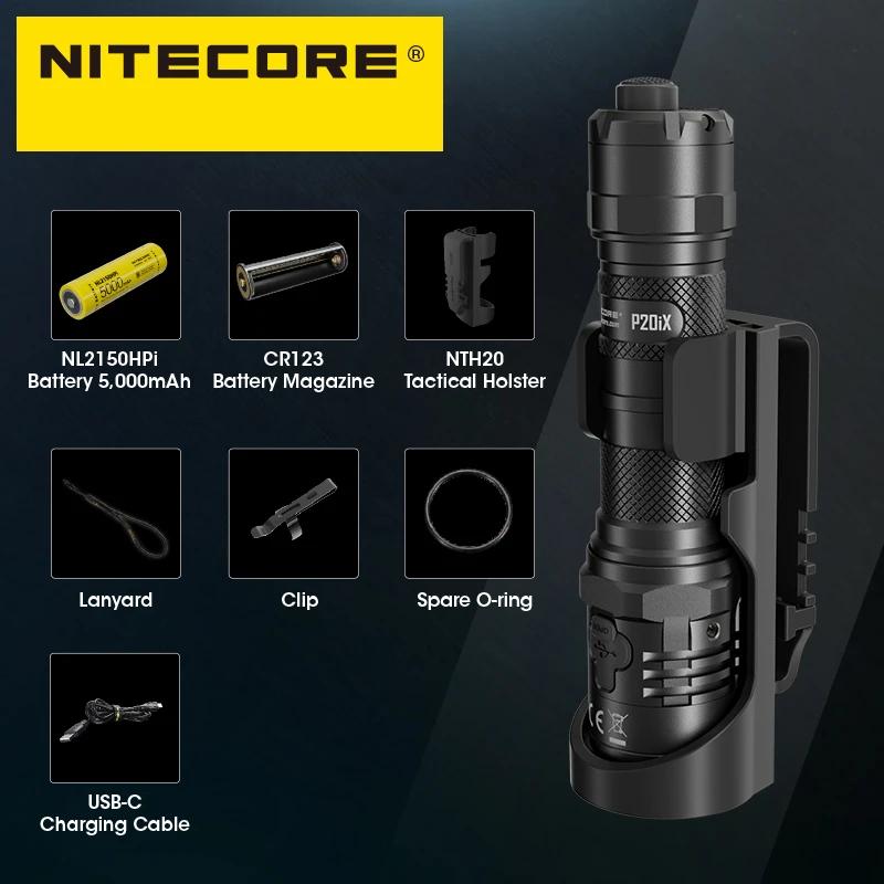 Nitecore P20iX USB-C Rechargeable Tactical Flashlight 4000Lumens with NL2150HPi 5000mAh Battery Self-defense Troch Light