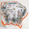 Spring and Summer Thin Scarf Temperament Simulation Silk Bird Sunscreen Towel Simple Morning Glory Flower Flower Elegant Versatile Silk Scarf Square S
