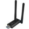 Qoltec Karta Sieciowa Zewnętrzna | Szybki Adapter USB DUAL Wi-fi | 2 X 2dBi | Standard AC | USB 3.0 | 1200Mb/s | 2.4GHz | 5GHz