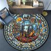 Construction Glass Round Area Rug Under Office Chairs Bedroom Living Room Home Decor