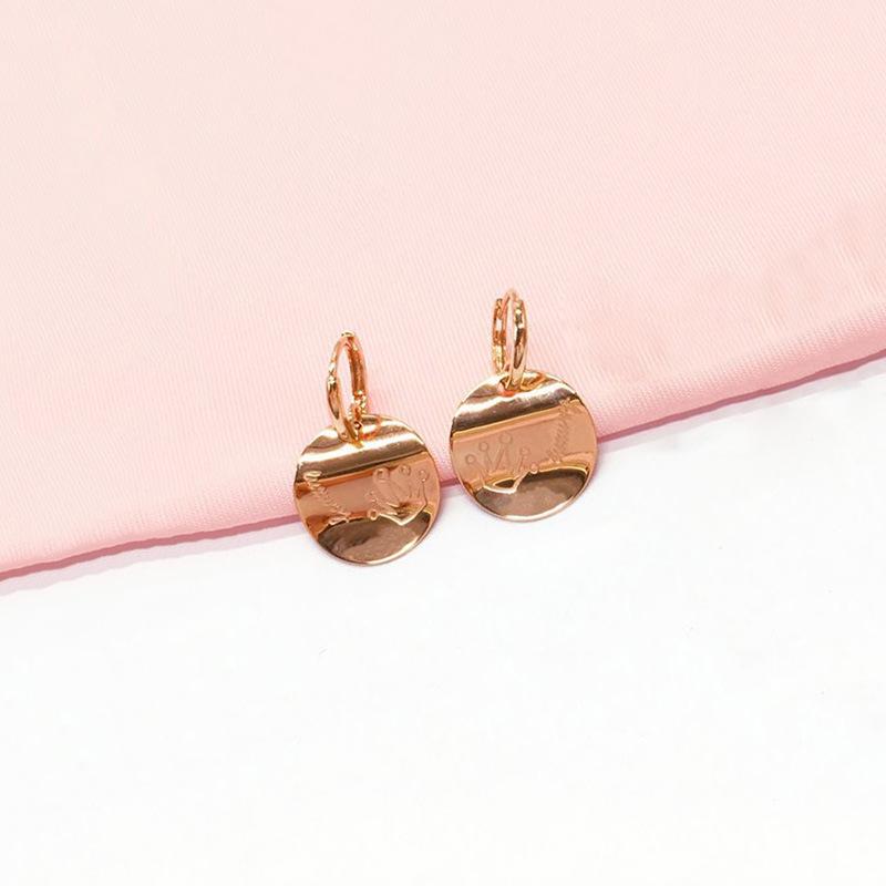 Изысканные русские серьги из 585 фиолетового золота, покрытые розовым золотом, легкая роскошь, корейская версия, блестящие маленькие серьги-чешуйки