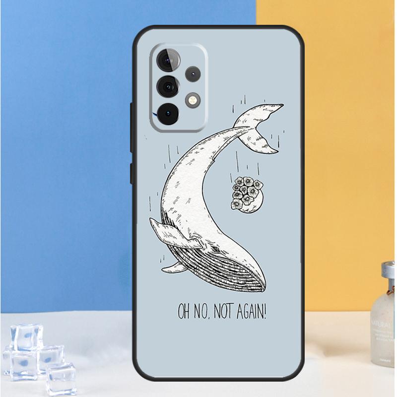 Cartoon Whale For Samsung Galaxy A54 A34 A14 A13 A33 A53 A36 A05 A06 A16 A32 A52 A55 A35 A15 A56 A26 Case