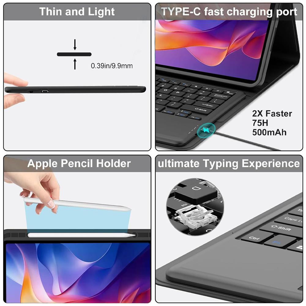 Case for Redmi Pad 2 11 Inch , Bluetooth Keyboard Case for Redmi Pad 2 11-Inch, Magnetic Keyboard Protective Cover