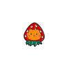 Super cute little meow cartoon badge creative fresh fruit strawberry series, black cat paint brooch accessories