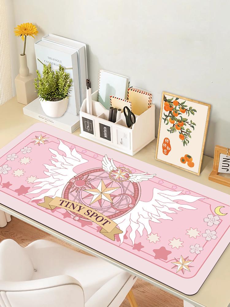 Podkładka pod mysz Magic Circle Magical Girl XL z pogrubionymi obszywanymi krawędziami i podpórką pod nadgarstek – urocza i idealna do użytku biurowego lub z laptopem.