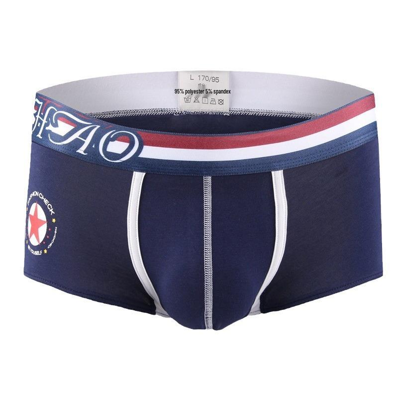 Topsun Men's Low Waist Breathable Cotton Boxer Briefs - Youth Fashion Printed Trunks