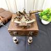 Nautical Brass Working Sextant With Two Telescope, Maritime Navigational Instrument With Wooden Box, Sextant Gift