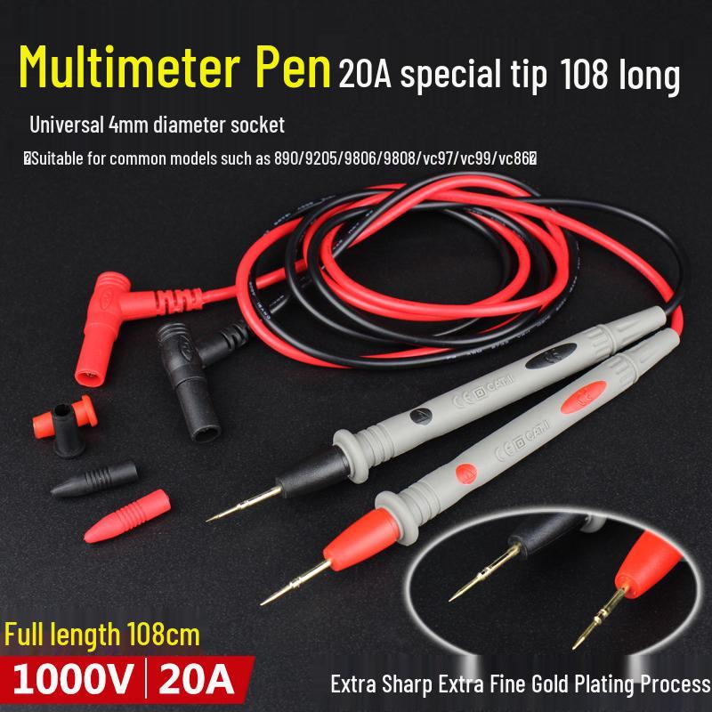 Extra Fine Silicone Multimeter Test Leads with Super Sharp Long Needle Probes