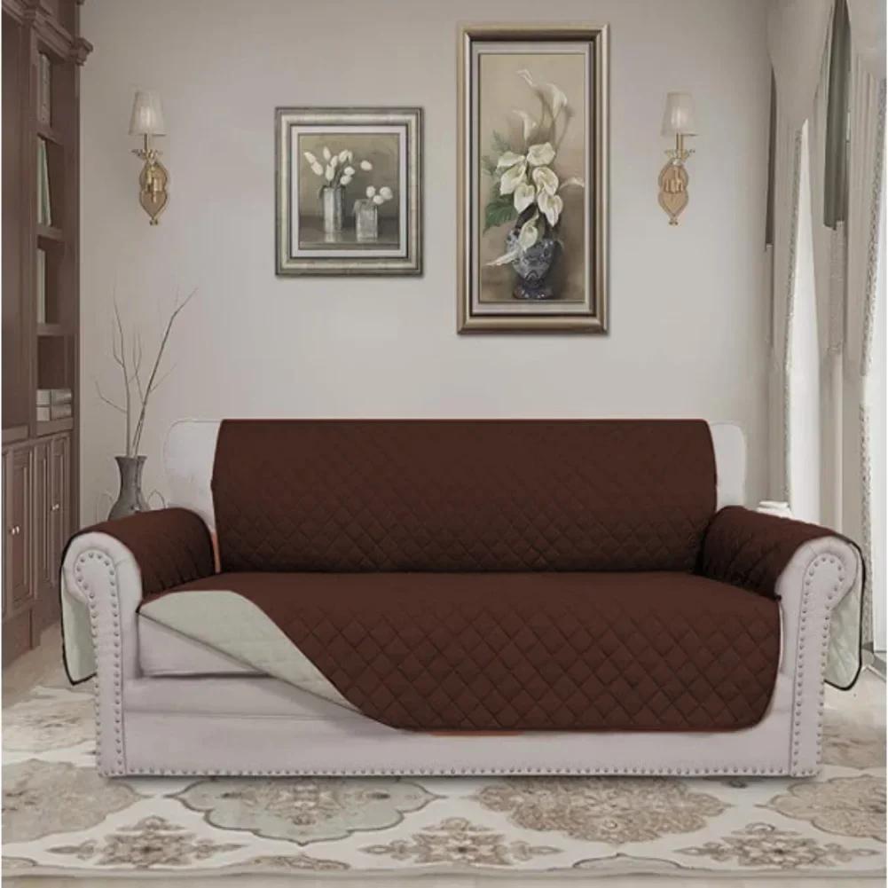 Reversible Water Resistant Loveseat Cover Thick Quilted Fabric Protector for Pets Kids Sofa Furniture Protection