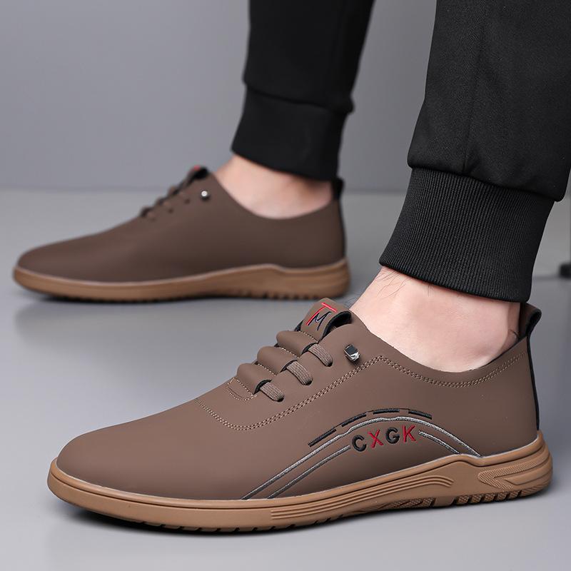 Men's Shoes 2025 New Men's Casual Leather Shoes British One-pedal Business Men's Middle-aged Dad Shoes Soft Leather Shoes