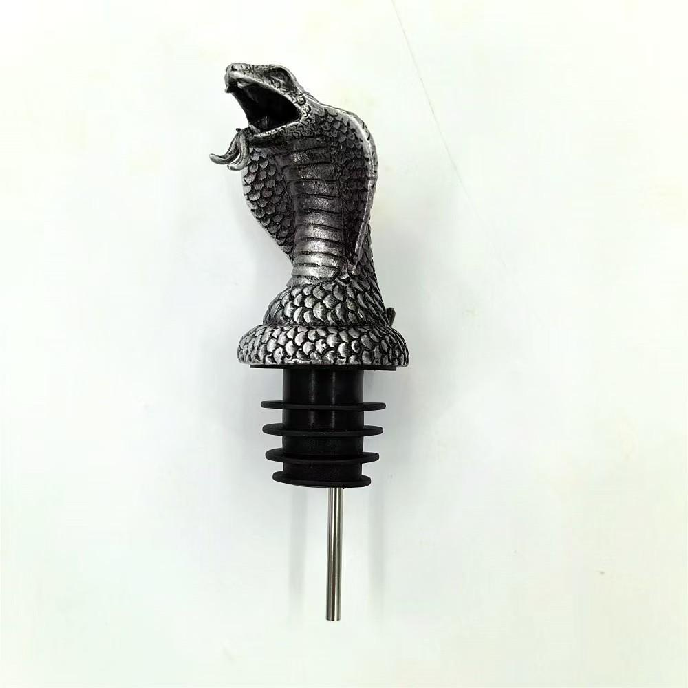 Creative Snake-head Wine Pourer Snake Head Zinc Alloy Stainless Steel Decanter Snake-head Wine Stopper Snake-head Bottle Stopper 7