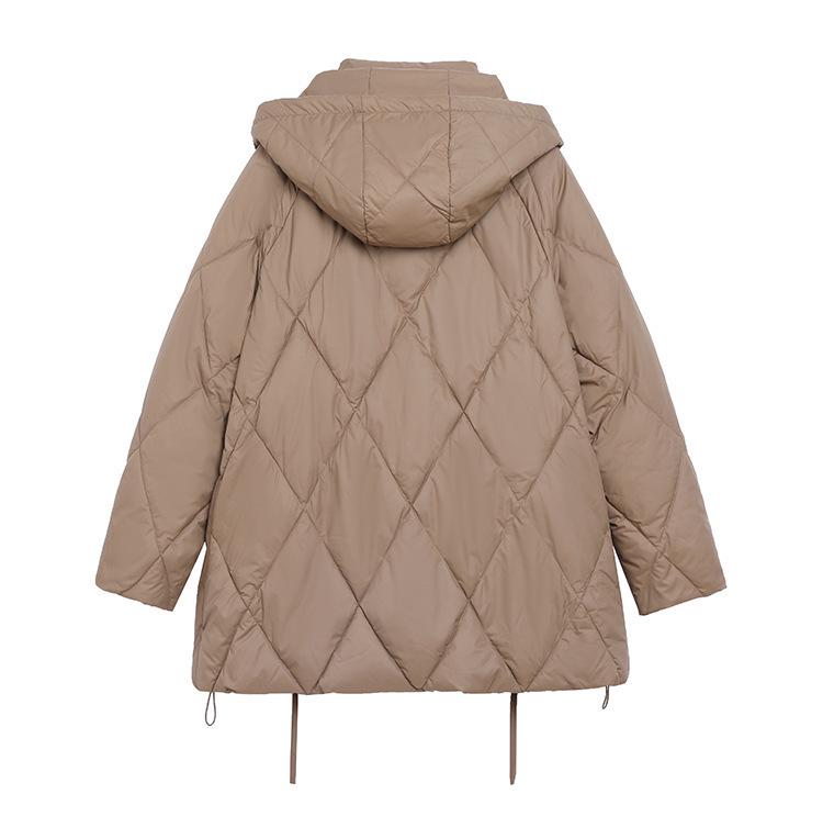 2024 Winter Women's Chinese Style Hooded Coat - Tassel, Fashionable, Loose-Fit, Slimming Down Cotton Outerwear