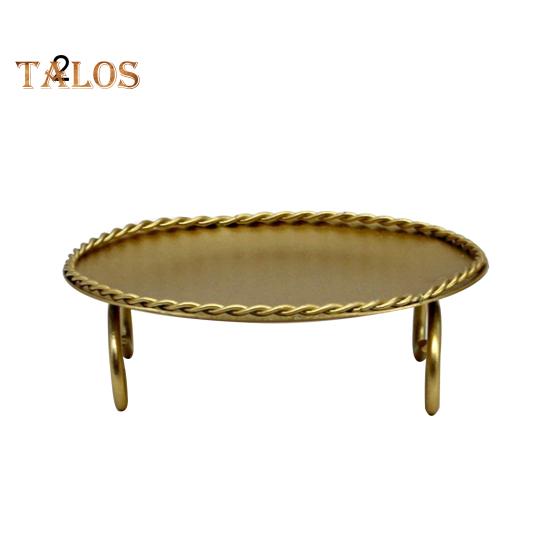 TDStore Neklouzavý geometrický kulatý kovový svícen Zlatý svícen pro domácí dekoraci