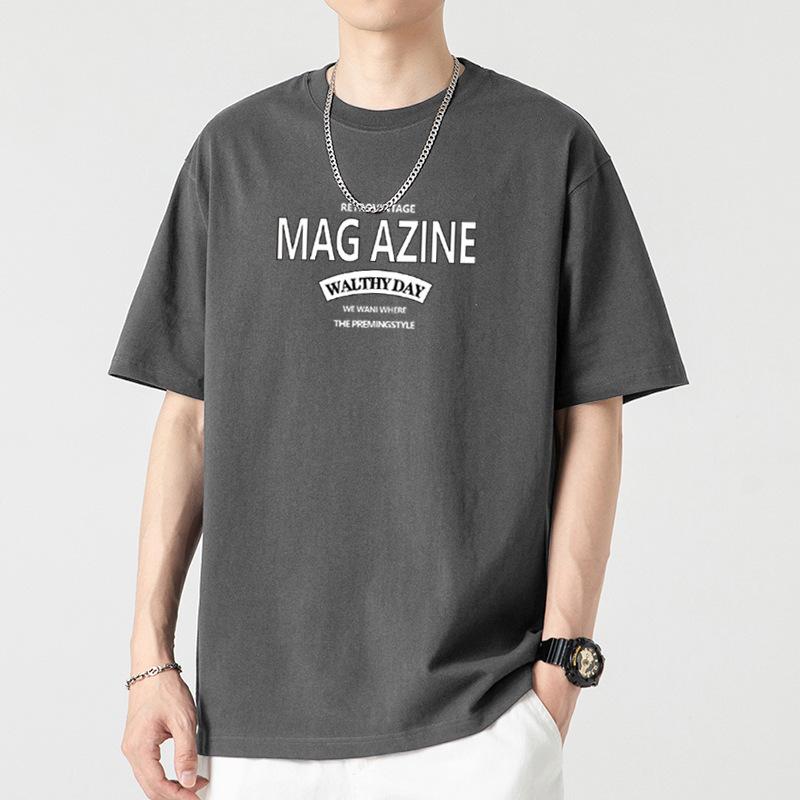 

Простая футболка Мужская с принтом Летняя Модная Хлопковая с коротким рукавом Свободная Модная Дышащая футболка XXXL