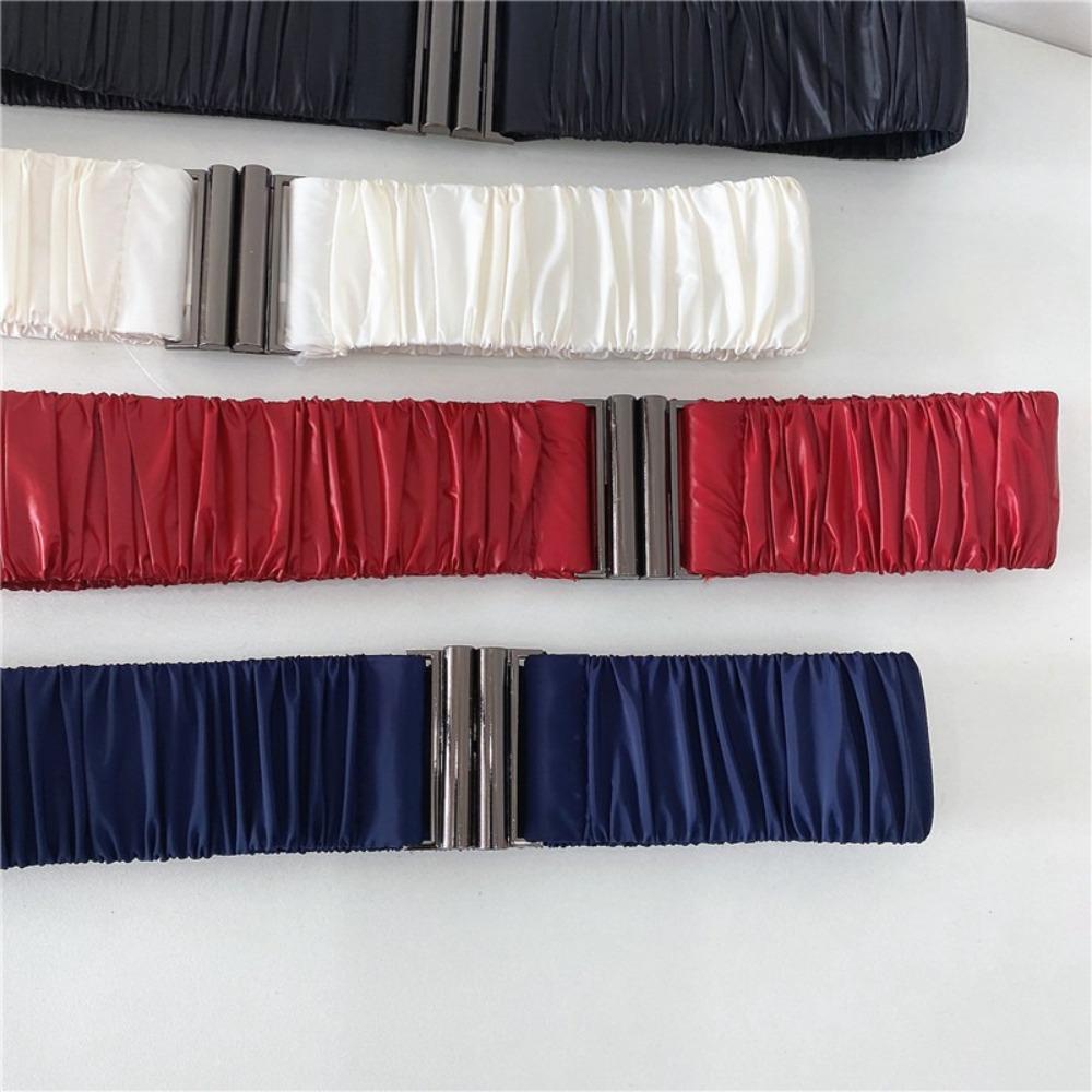 Ceinture de taille pour manteau en duvet de 5 cm de large, ceinture de taille plissée pour veste en duvet, ceinture de taille élastique tendance avec boucle