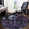 1pc Skull Roses Office Round Area Rug, Under Office Chairs Bedroom Living Room Home Decor, Room Deco, Available in Various Sizes