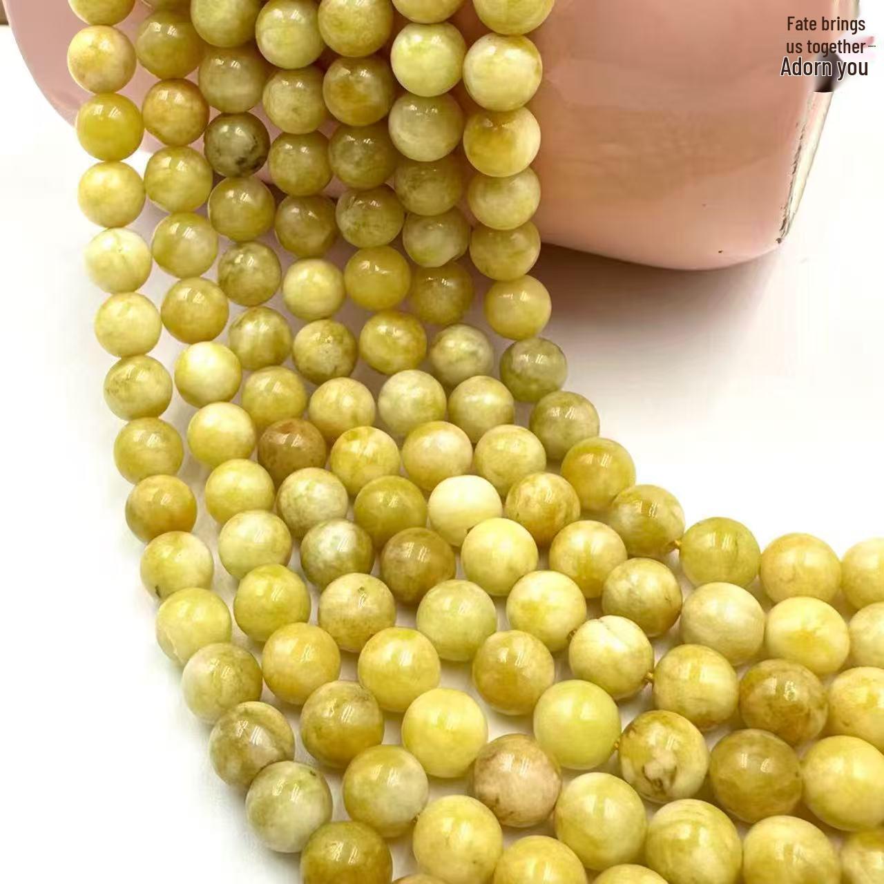 

Amber Jade Bead Jewelry Kit: DIY Bracelets, Necklaces, Earrings 6mm / approx. 63 beads per strand нефритовий/бурштин