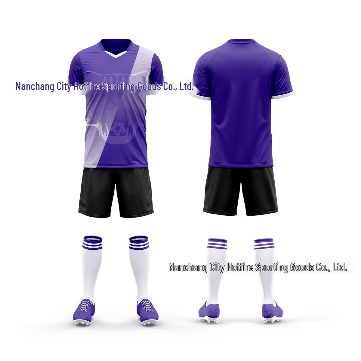 

Набір форми для студентського футболу на замовлення: Футболки з коротким рукавом для дорослих та дітей, з персоналізованим друком імені та номера XL фіолетовий