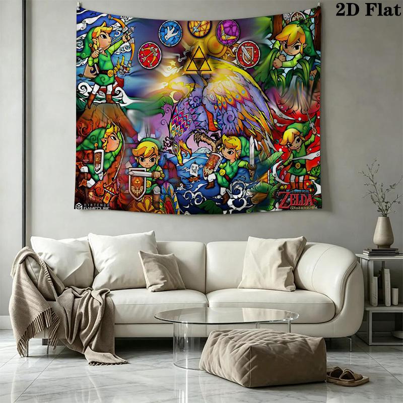 Zelda Wall Tapestry Aesthetic Wall Hanging Printed Fabric Blanket Decorative Tapestries for Bedroom Living Room Home Decor